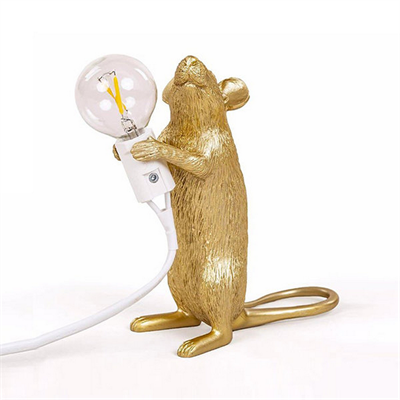 Настольная Лампа Мышь Mouse Lamp #1  H15 см Золотая - фото 26910