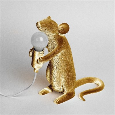 Настольная Лампа Мышь Mouse Lamp #1 H25 см Золотая - фото 33273