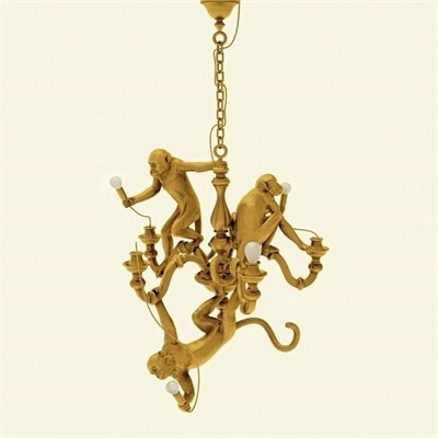 Люстра Подвесная Monkey Lamps Trio Gold в стиле Seletti - фото 34463