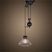 Светильник подвесной лофт с противовесом в виде шара  Cone Pendant Glass