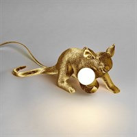 Настольная Лампа Мышь Mouse Lamp #3  Н16 см Золотая