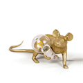 Настольная Лампа Мышь Mouse Lamp #3  Н8 см Золотая в стиле Seletti - фото 26929