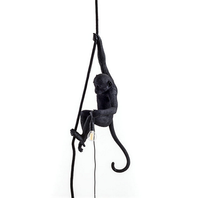 Светильник Monkey Обезьяна с Лампой Black правая в стиле Seletti - фото 33032