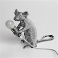 Настольная Лампа Мышь Mouse Lamp #2  H21 см Серебро в стиле Seletti - фото 33336